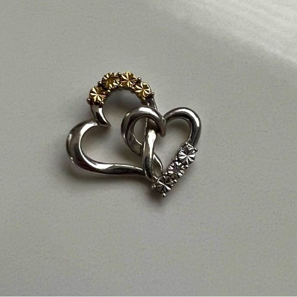 Jewelry - Sterling silver 925 RL marked double heart pendant